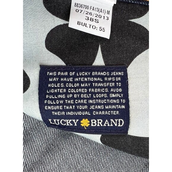 New Lucky Brand Mens 181 Relaxed Straight Fit Denim Blue Jeans Size 38 x 31 - Picture 11 of 12